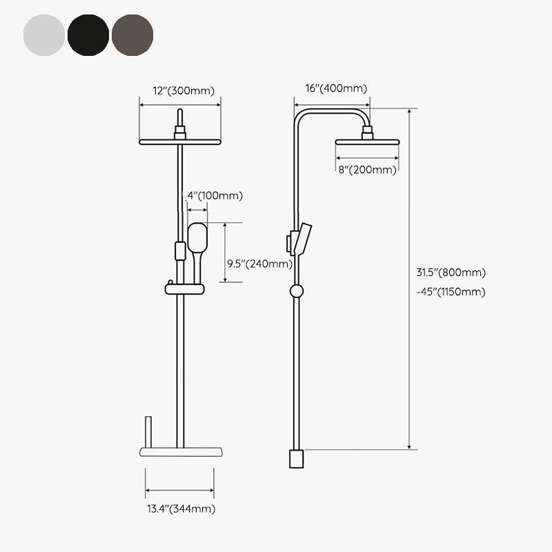 Modern Shower System Slide Bar Adjustable Shower Head Wall Mounted Shower Set Clearhalo 'Bathroom Remodel & Bathroom Fixtures' 'Home Improvement' 'home_improvement' 'home_improvement_shower_faucets' 'Shower Faucets & Systems' 'shower_faucets' 'Showers & Bathtubs Plumbing' 'Showers & Bathtubs' 6484600