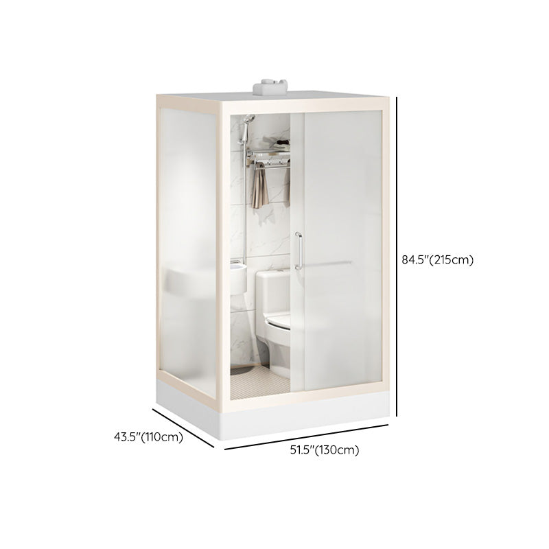 Rectangular Sliding Shower Enclosure Framed Shower Enclosure in White Clearhalo 'Bathroom Remodel & Bathroom Fixtures' 'Home Improvement' 'home_improvement' 'home_improvement_shower_stalls_enclosures' 'Shower Stalls & Enclosures' 'shower_stalls_enclosures' 'Showers & Bathtubs' 6484743