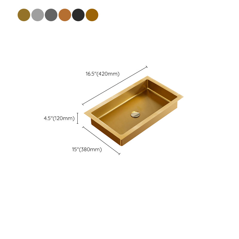 Metal Rectangular Bathroom Sink Modern Undermount Bathroom Sink Clearhalo 'Bathroom Remodel & Bathroom Fixtures' 'Bathroom Sinks & Faucet Components' 'Bathroom Sinks' 'bathroom_sink' 'Home Improvement' 'home_improvement' 'home_improvement_bathroom_sink' 6485381