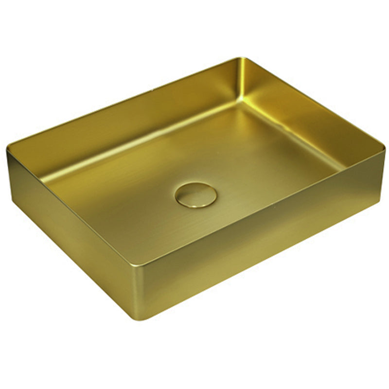 Metal Rectangular Bathroom Sink Modern Bathroom Sink with Faucet Clearhalo 'Bathroom Remodel & Bathroom Fixtures' 'Bathroom Sinks & Faucet Components' 'Bathroom Sinks' 'bathroom_sink' 'Home Improvement' 'home_improvement' 'home_improvement_bathroom_sink' 6485391