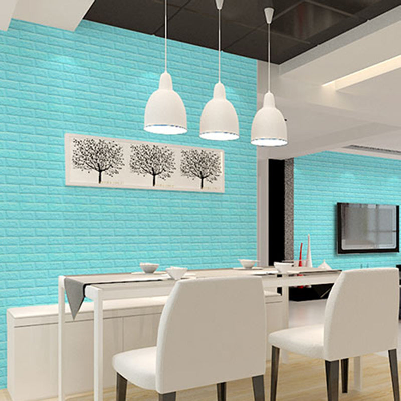 Modern Wall Tile PVC 3D Embossed Self-Adhesive Waterproof Indoor Wall Panel Lake Blue Clearhalo 'Flooring 'Home Improvement' 'home_improvement' 'home_improvement_wall_paneling' 'Wall Paneling' 'wall_paneling' 'Walls & Ceilings' Walls and Ceiling' 6485692