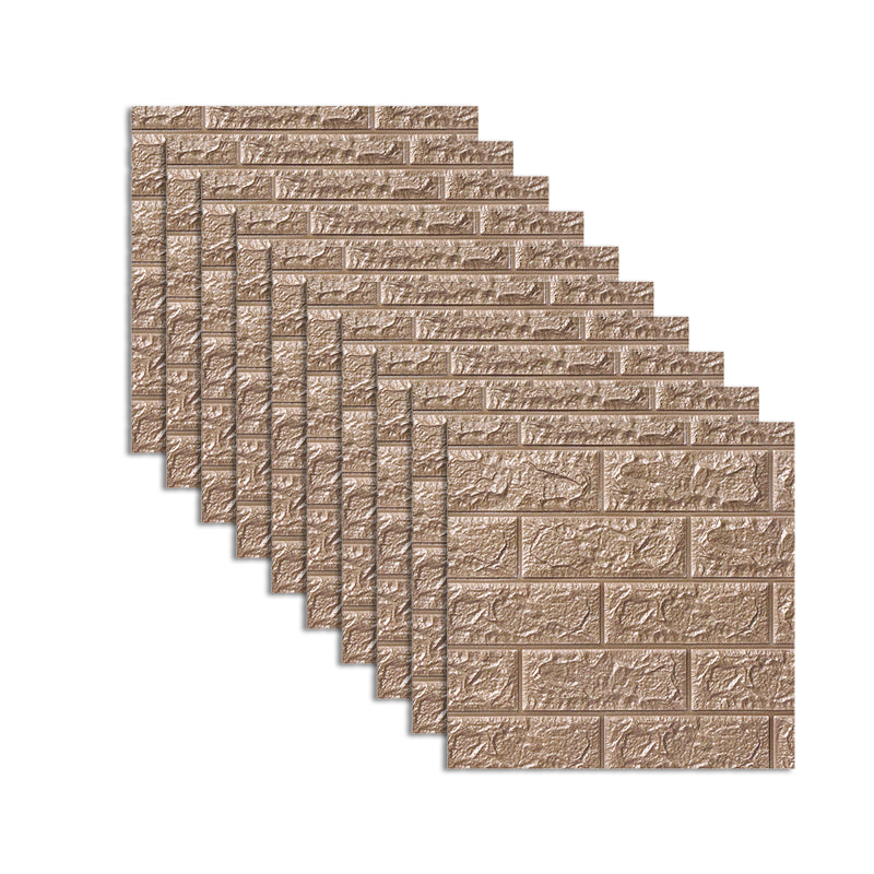 Modern Wall Tile PVC 3D Embossed Self-Adhesive Waterproof Indoor Wall Panel Coffee Clearhalo 'Flooring 'Home Improvement' 'home_improvement' 'home_improvement_wall_paneling' 'Wall Paneling' 'wall_paneling' 'Walls & Ceilings' Walls and Ceiling' 6485704