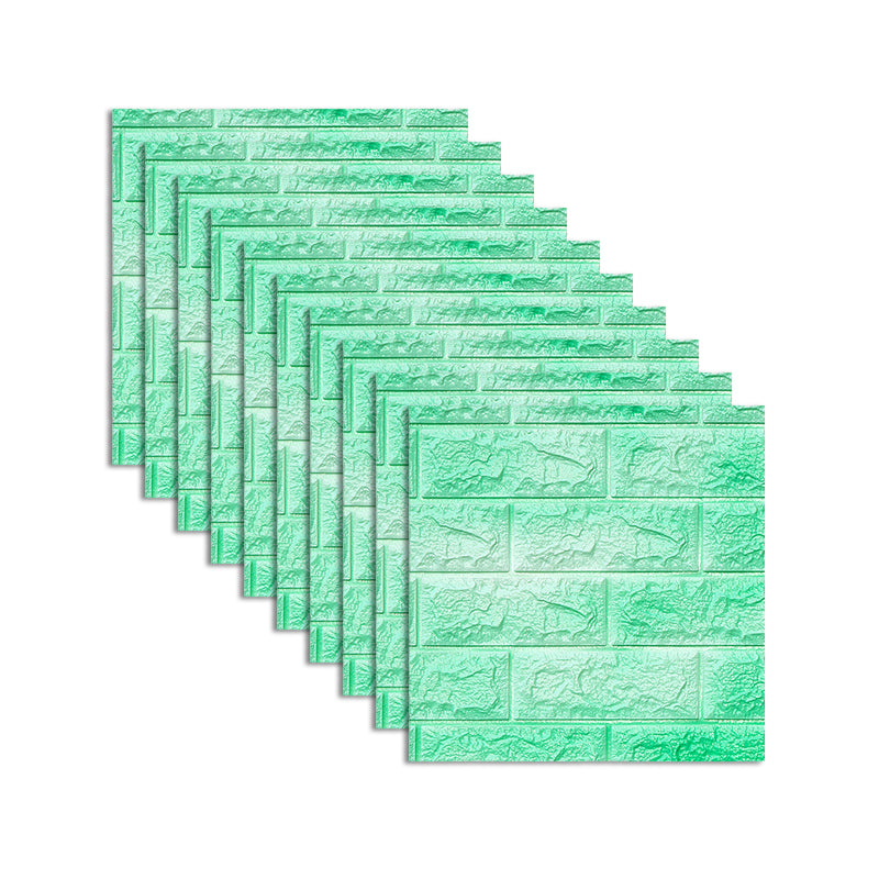 Modern Wall Tile PVC 3D Embossed Self-Adhesive Waterproof Indoor Wall Panel Green-White Clearhalo 'Flooring 'Home Improvement' 'home_improvement' 'home_improvement_wall_paneling' 'Wall Paneling' 'wall_paneling' 'Walls & Ceilings' Walls and Ceiling' 6485706