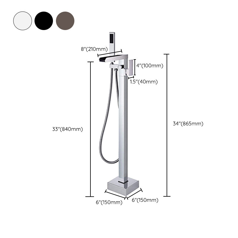 Floor Mounted Copper Freestanding Tub Filler Swivel High Arc Tub Filler Trim Clearhalo 'Bathroom Remodel & Bathroom Fixtures' 'Bathtub Faucets' 'bathtub_faucets' 'Home Improvement' 'home_improvement' 'home_improvement_bathtub_faucets' 6485874