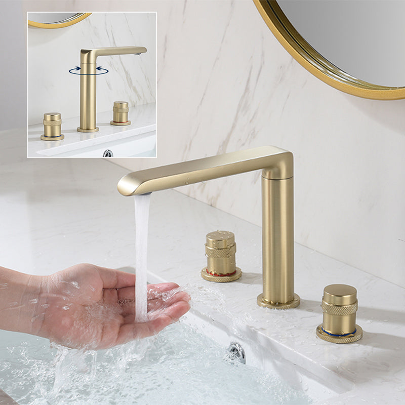 Modern Deck Mounted Copper Roman Tub Faucet Low Arc Roman Tub Faucet Set Clearhalo 'Bathroom Remodel & Bathroom Fixtures' 'Bathtub Faucets' 'bathtub_faucets' 'Home Improvement' 'home_improvement' 'home_improvement_bathtub_faucets' 6485916