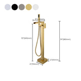 Floor Mounted Copper Freestanding Tub Filler Freestanding Low Arc Tub Filler Trim Clearhalo 'Bathroom Remodel & Bathroom Fixtures' 'Bathtub Faucets' 'bathtub_faucets' 'Home Improvement' 'home_improvement' 'home_improvement_bathtub_faucets' 6485995