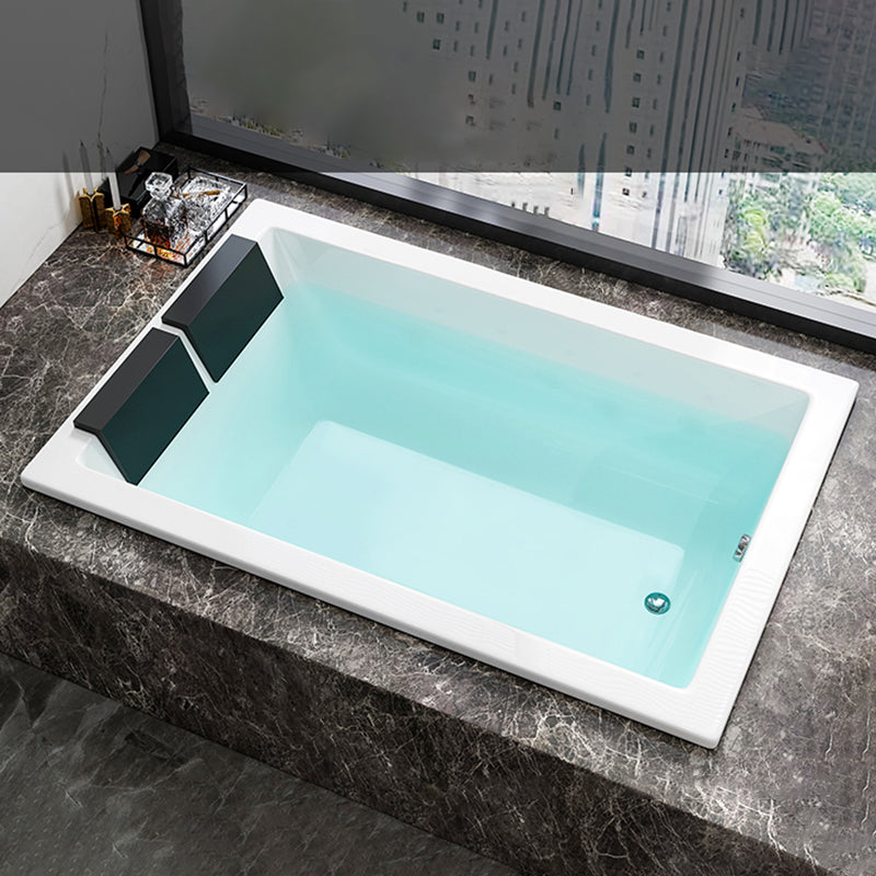 Rectangle Modern White Embedded Bathtub Acrylic with Drain Bath Tub and Overflow Hole Tub Only Tub Clearhalo 'Bathroom Remodel & Bathroom Fixtures' 'Bathtubs' 'Home Improvement' 'home_improvement' 'home_improvement_bathtubs' 'Showers & Bathtubs' 6488637