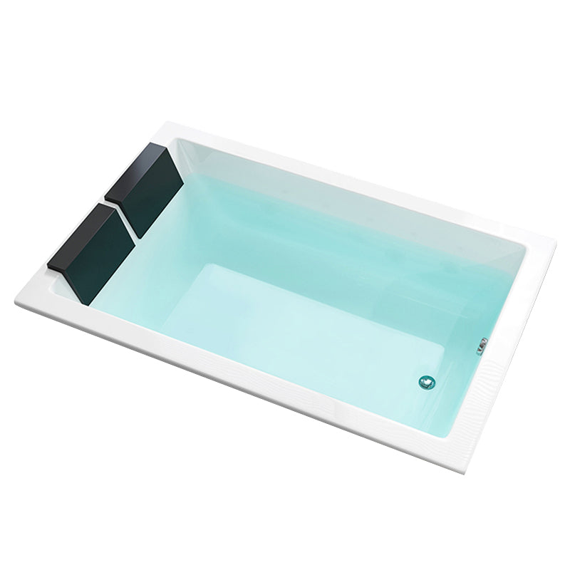 Rectangle Modern White Embedded Bathtub Acrylic with Drain Bath Tub and Overflow Hole Clearhalo 'Bathroom Remodel & Bathroom Fixtures' 'Bathtubs' 'Home Improvement' 'home_improvement' 'home_improvement_bathtubs' 'Showers & Bathtubs' 6488643