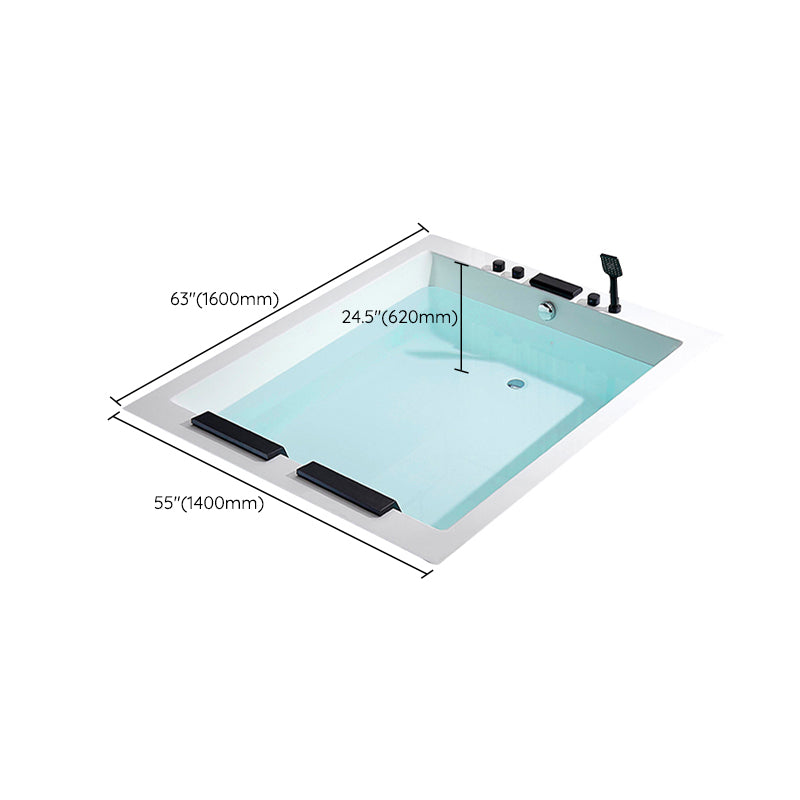 Rectangle Modern White Embedded Bathtub Acrylic with Drain Bath Tub and Overflow Hole Clearhalo 'Bathroom Remodel & Bathroom Fixtures' 'Bathtubs' 'Home Improvement' 'home_improvement' 'home_improvement_bathtubs' 'Showers & Bathtubs' 6488676