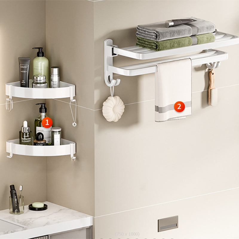 Modern Bathroom Hardware Set Towel Bar White Bath Shelf Bath Hardware Set 3-Piece Set (Towel Bar) Clearhalo 'Bathroom Hardware Sets' 'Bathroom Hardware' 'Bathroom Remodel & Bathroom Fixtures' 'bathroom_hardware_sets' 'Home Improvement' 'home_improvement' 'home_improvement_bathroom_hardware_sets' 6495599