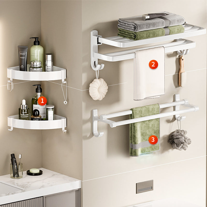 Modern Bathroom Hardware Set Towel Bar White Bath Shelf Bath Hardware Set 4-Piece Set (24"L Towel Rack) Clearhalo 'Bathroom Hardware Sets' 'Bathroom Hardware' 'Bathroom Remodel & Bathroom Fixtures' 'bathroom_hardware_sets' 'Home Improvement' 'home_improvement' 'home_improvement_bathroom_hardware_sets' 6495601