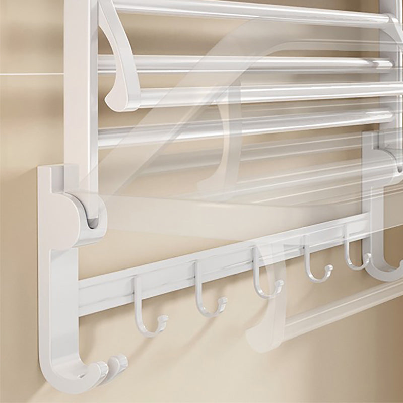 Modern Bathroom Hardware Set Towel Bar White Bath Shelf Bath Hardware Set Clearhalo 'Bathroom Hardware Sets' 'Bathroom Hardware' 'Bathroom Remodel & Bathroom Fixtures' 'bathroom_hardware_sets' 'Home Improvement' 'home_improvement' 'home_improvement_bathroom_hardware_sets' 6495603