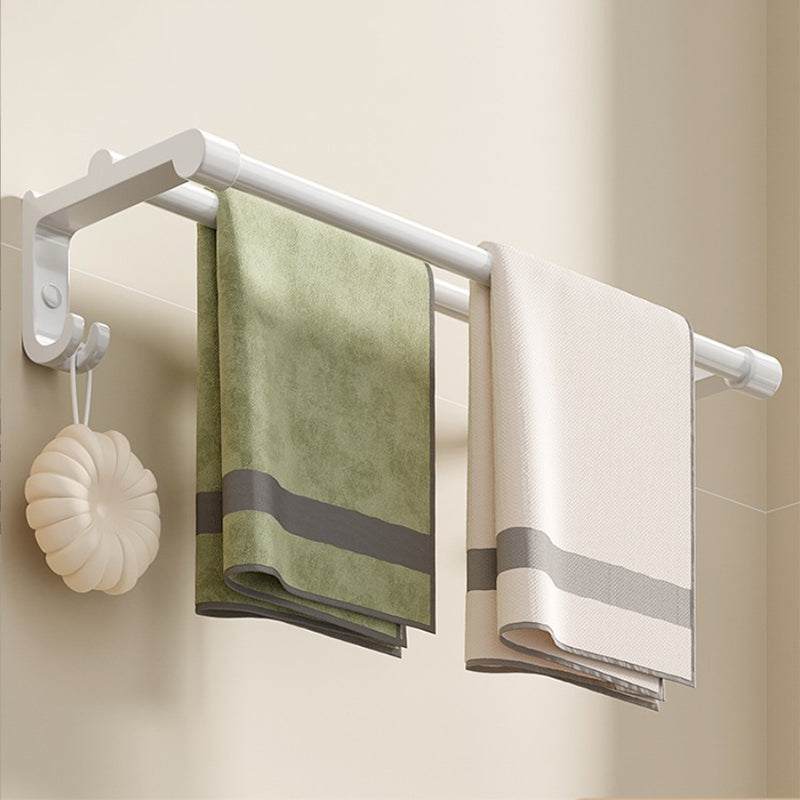 Modern Bathroom Hardware Set Towel Bar White Bath Shelf Bath Hardware Set Towel Bar (24"L ) Clearhalo 'Bathroom Hardware Sets' 'Bathroom Hardware' 'Bathroom Remodel & Bathroom Fixtures' 'bathroom_hardware_sets' 'Home Improvement' 'home_improvement' 'home_improvement_bathroom_hardware_sets' 6495620