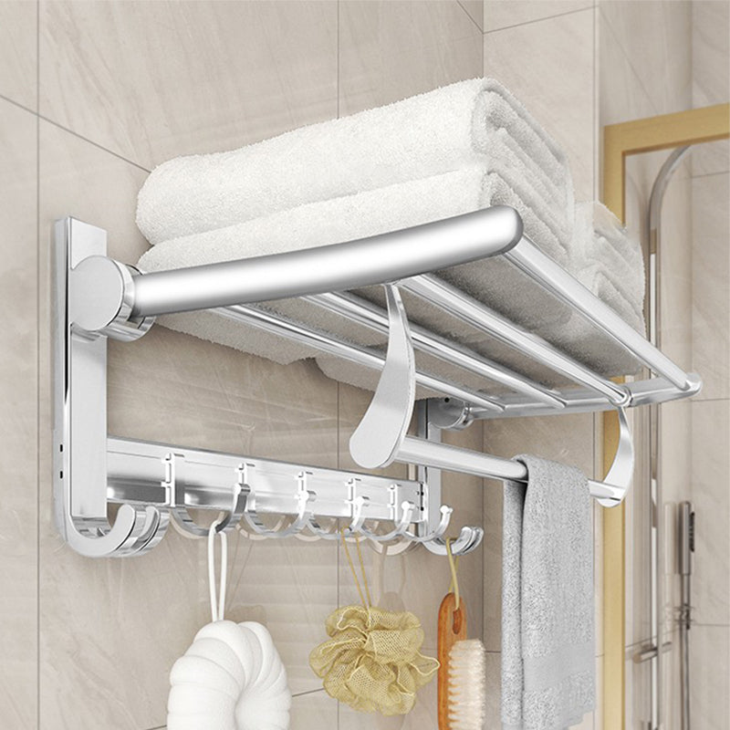 Modern Polished Chrome Bathroom Accessory Set Bath Shelf/Towel Bar/ Paper Holder Included Towel Rack Clearhalo 'Bathroom Hardware Sets' 'Bathroom Hardware' 'Bathroom Remodel & Bathroom Fixtures' 'bathroom_hardware_sets' 'Home Improvement' 'home_improvement' 'home_improvement_bathroom_hardware_sets' 6495695