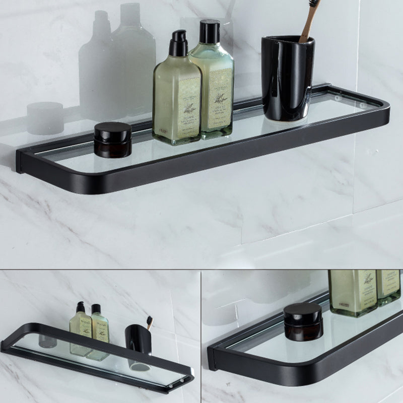 Modern Classic Bath Hardware Set in Stainless Steel Matte Black Robe Hooks/Towel Ring Bar Clearhalo 'Bathroom Hardware Sets' 'Bathroom Hardware' 'Bathroom Remodel & Bathroom Fixtures' 'bathroom_hardware_sets' 'Home Improvement' 'home_improvement' 'home_improvement_bathroom_hardware_sets' 6495711