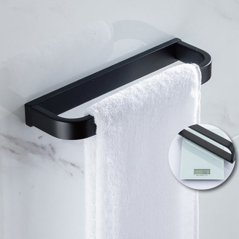 Modern Classic Bath Hardware Set in Stainless Steel Matte Black Robe Hooks/Towel Ring Bar Towel Ring Clearhalo 'Bathroom Hardware Sets' 'Bathroom Hardware' 'Bathroom Remodel & Bathroom Fixtures' 'bathroom_hardware_sets' 'Home Improvement' 'home_improvement' 'home_improvement_bathroom_hardware_sets' 6495717