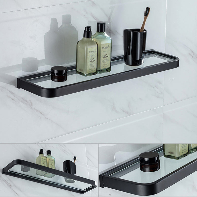 Modern Classic Bath Hardware Set in Stainless Steel Matte Black Robe Hooks/Towel Ring Bar Clearhalo 'Bathroom Hardware Sets' 'Bathroom Hardware' 'Bathroom Remodel & Bathroom Fixtures' 'bathroom_hardware_sets' 'Home Improvement' 'home_improvement' 'home_improvement_bathroom_hardware_sets' 6495721