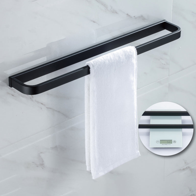 Modern Classic Bath Hardware Set in Stainless Steel Matte Black Robe Hooks/Towel Ring Bar Clearhalo 'Bathroom Hardware Sets' 'Bathroom Hardware' 'Bathroom Remodel & Bathroom Fixtures' 'bathroom_hardware_sets' 'Home Improvement' 'home_improvement' 'home_improvement_bathroom_hardware_sets' 6495731