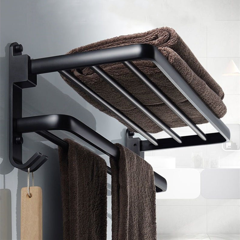 Modern Bathroom Accessory Set Towel Bar Black Soap Dish Bath Hardware Set Clearhalo 'Bathroom Hardware Sets' 'Bathroom Hardware' 'Bathroom Remodel & Bathroom Fixtures' 'bathroom_hardware_sets' 'Home Improvement' 'home_improvement' 'home_improvement_bathroom_hardware_sets' 6495765