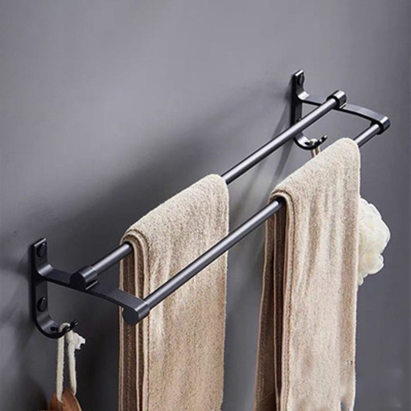 Modern Bathroom Accessory Set Towel Bar Black Soap Dish Bath Hardware Set Towel Bar Clearhalo 'Bathroom Hardware Sets' 'Bathroom Hardware' 'Bathroom Remodel & Bathroom Fixtures' 'bathroom_hardware_sets' 'Home Improvement' 'home_improvement' 'home_improvement_bathroom_hardware_sets' 6495777