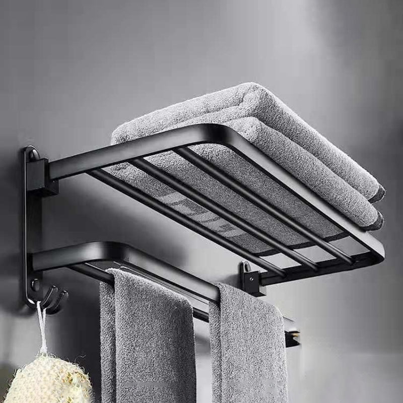 Modern Bathroom Accessory Set Towel Bar Black Soap Dish Bath Hardware Set Clearhalo 'Bathroom Hardware Sets' 'Bathroom Hardware' 'Bathroom Remodel & Bathroom Fixtures' 'bathroom_hardware_sets' 'Home Improvement' 'home_improvement' 'home_improvement_bathroom_hardware_sets' 6495786