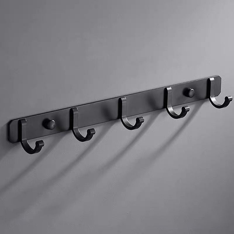 Modern Bathroom Accessory Set Towel Bar Black Soap Dish Bath Hardware Set Clearhalo 'Bathroom Hardware Sets' 'Bathroom Hardware' 'Bathroom Remodel & Bathroom Fixtures' 'bathroom_hardware_sets' 'Home Improvement' 'home_improvement' 'home_improvement_bathroom_hardware_sets' 6495789