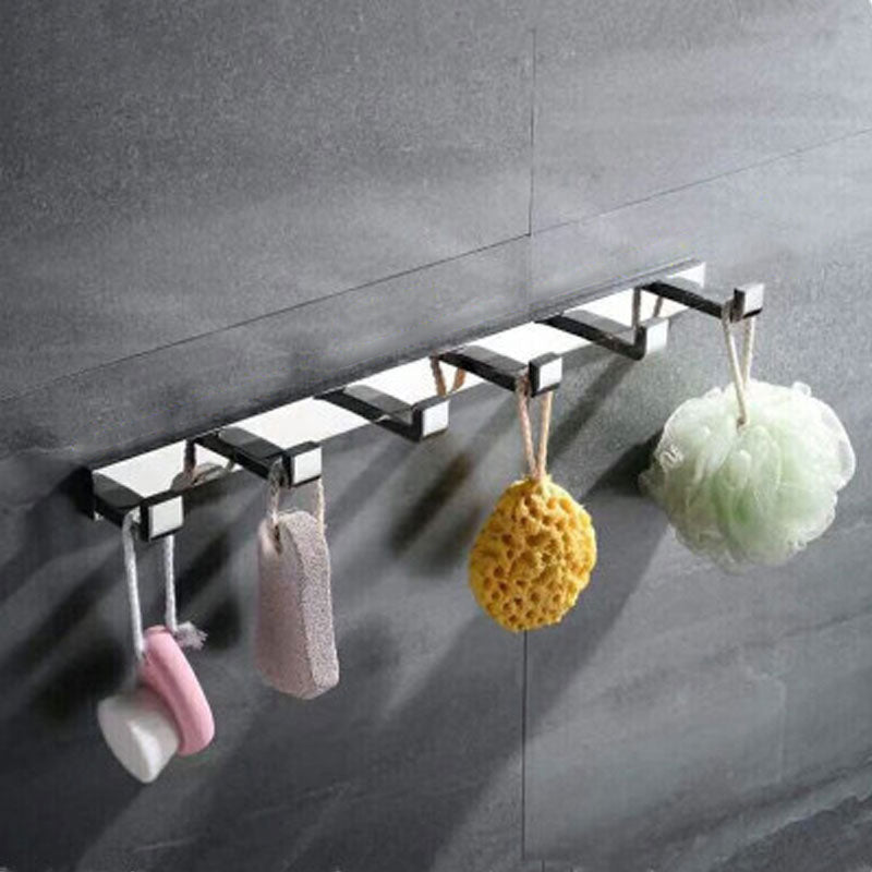 Polished Chrome Modern Bathroom Accessory Set in Stainless Steel Towel Bar/Soap Dish Towel/Robe Hook (19"L) Clearhalo 'Bathroom Hardware Sets' 'Bathroom Hardware' 'Bathroom Remodel & Bathroom Fixtures' 'bathroom_hardware_sets' 'Home Improvement' 'home_improvement' 'home_improvement_bathroom_hardware_sets' 6495816