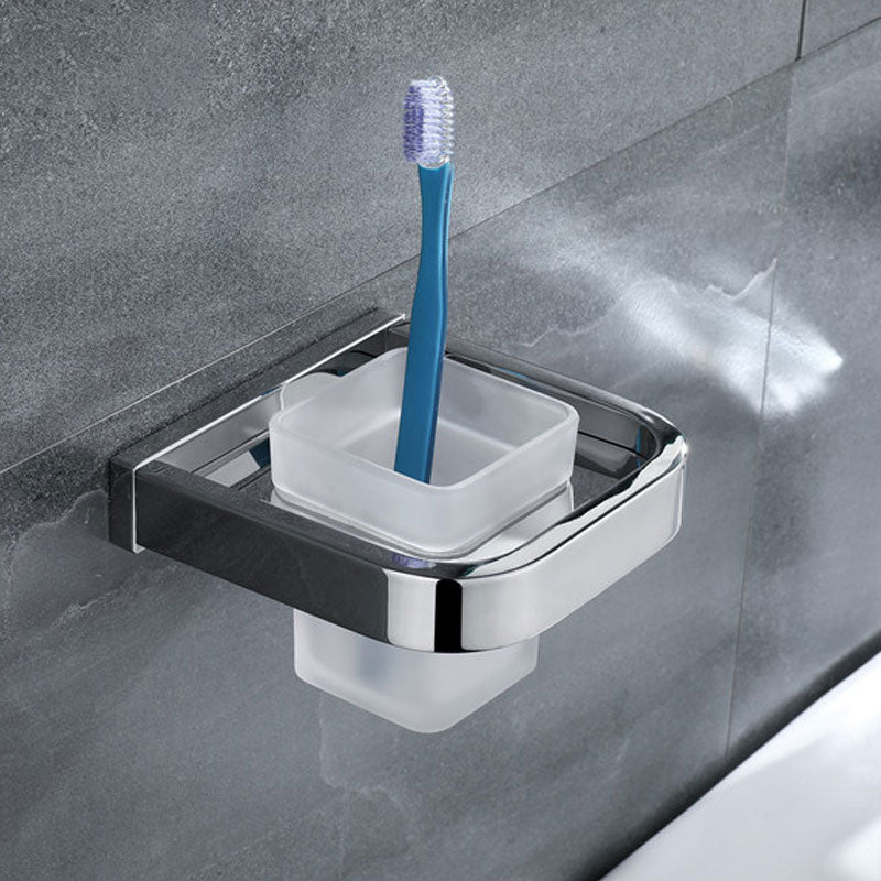 Polished Chrome Modern Bathroom Accessory Set in Stainless Steel Towel Bar/Soap Dish Toothbrush Holder Clearhalo 'Bathroom Hardware Sets' 'Bathroom Hardware' 'Bathroom Remodel & Bathroom Fixtures' 'bathroom_hardware_sets' 'Home Improvement' 'home_improvement' 'home_improvement_bathroom_hardware_sets' 6495820