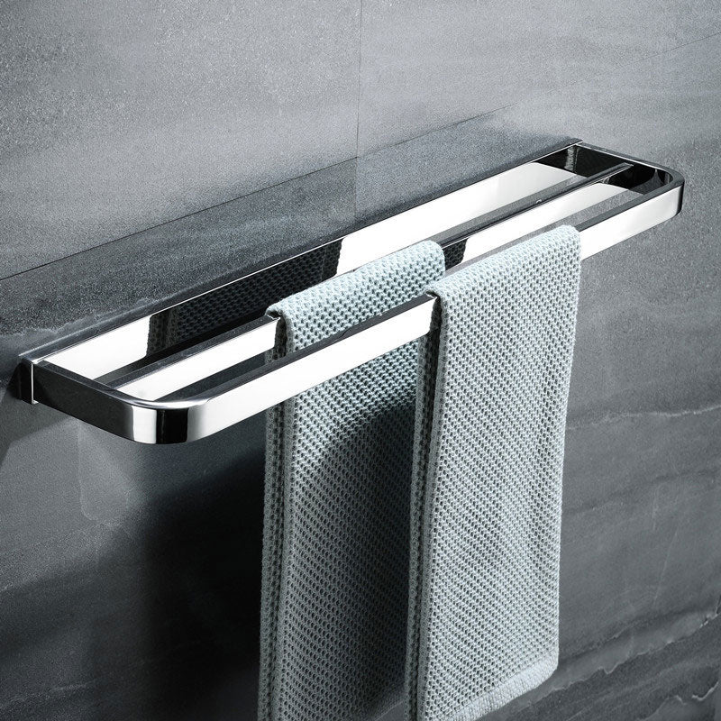 Polished Chrome Modern Bathroom Accessory Set in Stainless Steel Towel Bar/Soap Dish Clearhalo 'Bathroom Hardware Sets' 'Bathroom Hardware' 'Bathroom Remodel & Bathroom Fixtures' 'bathroom_hardware_sets' 'Home Improvement' 'home_improvement' 'home_improvement_bathroom_hardware_sets' 6495830