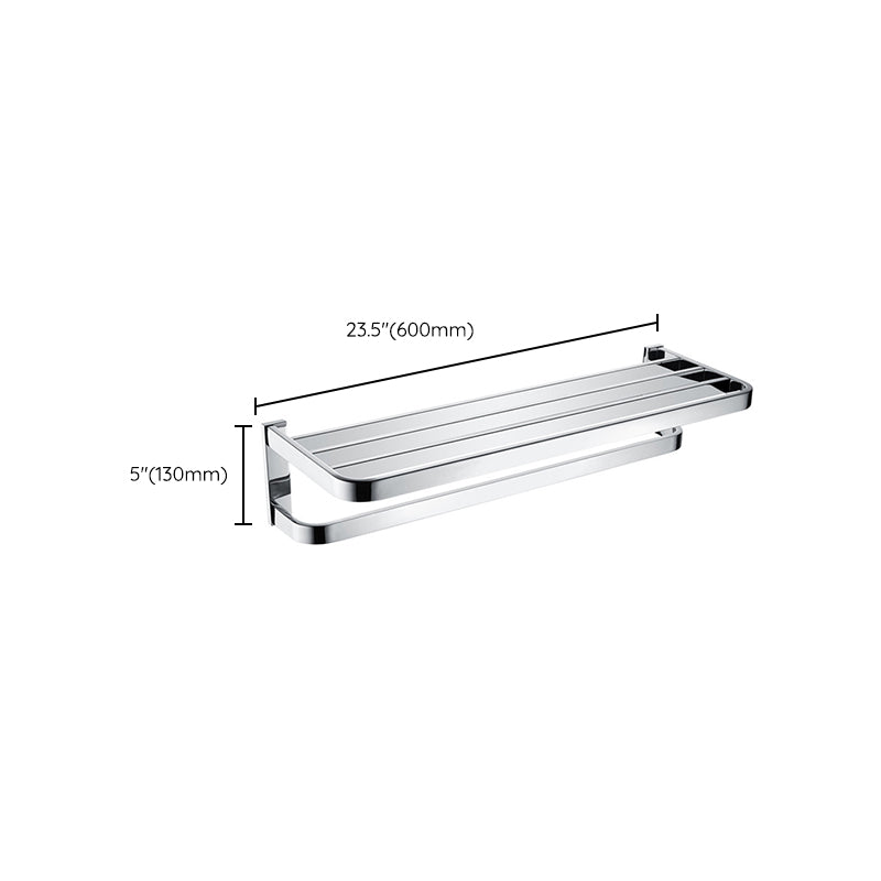 Polished Chrome Modern Bathroom Accessory Set in Stainless Steel Towel Bar/Soap Dish Clearhalo 'Bathroom Hardware Sets' 'Bathroom Hardware' 'Bathroom Remodel & Bathroom Fixtures' 'bathroom_hardware_sets' 'Home Improvement' 'home_improvement' 'home_improvement_bathroom_hardware_sets' 6495835