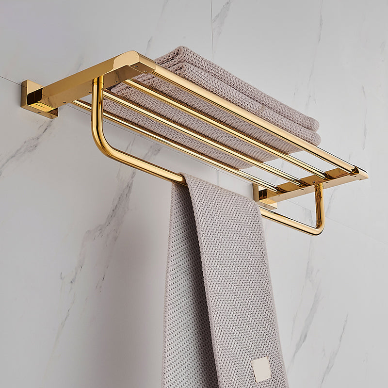 Modern Towel Bar Bathroom Hardware Set Bath Shelf Gold Bathroom Accessory Set Clearhalo 'Bathroom Hardware Sets' 'Bathroom Hardware' 'Bathroom Remodel & Bathroom Fixtures' 'bathroom_hardware_sets' 'Home Improvement' 'home_improvement' 'home_improvement_bathroom_hardware_sets' 6495857