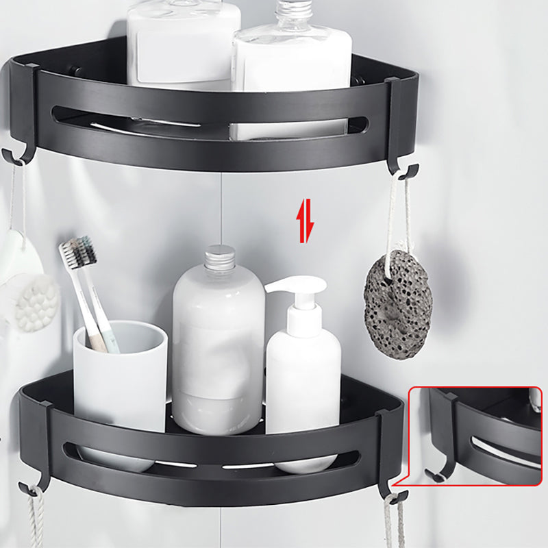 Modern Classic Bath Hardware Set Matte Black Robe Hooks/Towel Bar & Bath Shelf Clearhalo 'Bathroom Hardware Sets' 'Bathroom Hardware' 'Bathroom Remodel & Bathroom Fixtures' 'bathroom_hardware_sets' 'Home Improvement' 'home_improvement' 'home_improvement_bathroom_hardware_sets' 6495909