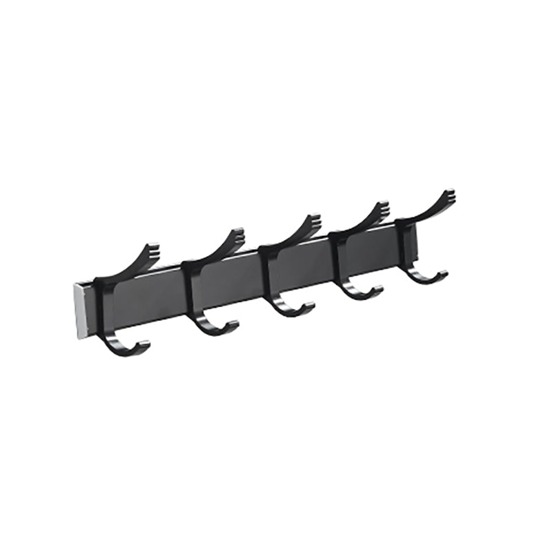 Modern Classic Bath Hardware Set Matte Black Robe Hooks/Towel Bar & Bath Shelf Clearhalo 'Bathroom Hardware Sets' 'Bathroom Hardware' 'Bathroom Remodel & Bathroom Fixtures' 'bathroom_hardware_sets' 'Home Improvement' 'home_improvement' 'home_improvement_bathroom_hardware_sets' 6495921