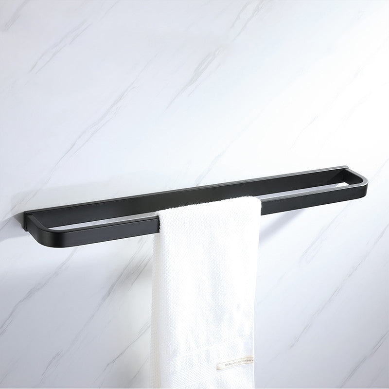 Modern Bathroom Hardware Set Bath Shelf Towel Bar Black Bath Hardware Set Clearhalo 'Bathroom Hardware Sets' 'Bathroom Hardware' 'Bathroom Remodel & Bathroom Fixtures' 'bathroom_hardware_sets' 'Home Improvement' 'home_improvement' 'home_improvement_bathroom_hardware_sets' 6495962