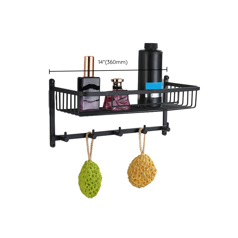 Modern Bathroom Hardware Set Bath Shelf Towel Bar Black Bath Hardware Set Clearhalo 'Bathroom Hardware Sets' 'Bathroom Hardware' 'Bathroom Remodel & Bathroom Fixtures' 'bathroom_hardware_sets' 'Home Improvement' 'home_improvement' 'home_improvement_bathroom_hardware_sets' 6495967