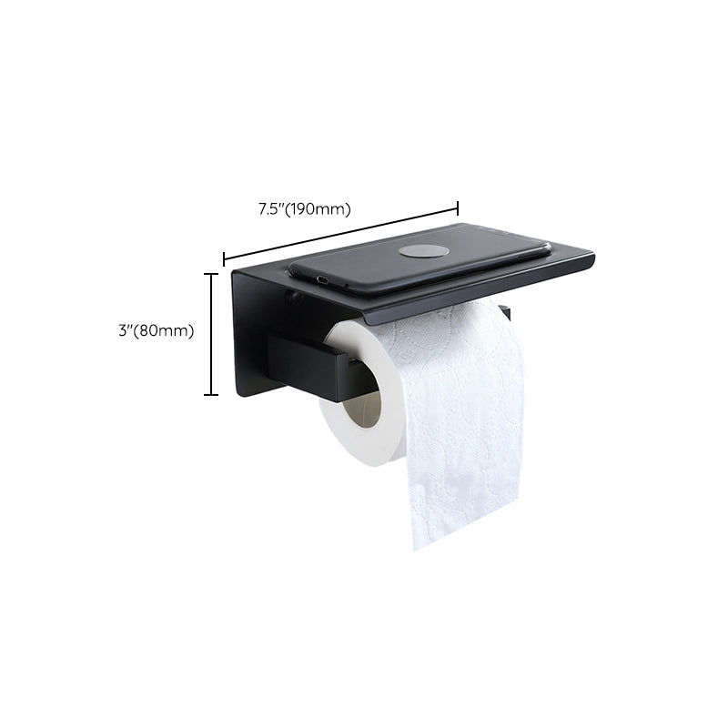 Modern Bathroom Hardware Set Bath Shelf Towel Bar Black Bath Hardware Set Clearhalo 'Bathroom Hardware Sets' 'Bathroom Hardware' 'Bathroom Remodel & Bathroom Fixtures' 'bathroom_hardware_sets' 'Home Improvement' 'home_improvement' 'home_improvement_bathroom_hardware_sets' 6495981