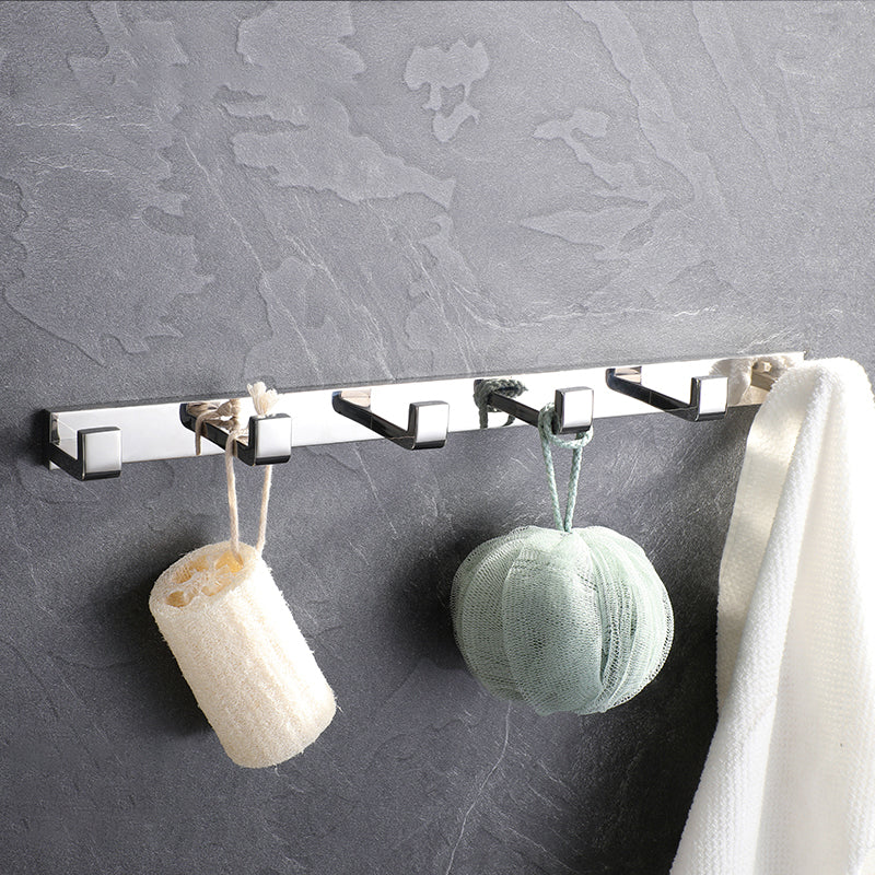 Modern Bath Hardware Set Paper Holder Grey Towel Bar Bathroom Accessory Set Row Hook (6 Rows) Clearhalo 'Bathroom Hardware Sets' 'Bathroom Hardware' 'Bathroom Remodel & Bathroom Fixtures' 'bathroom_hardware_sets' 'Home Improvement' 'home_improvement' 'home_improvement_bathroom_hardware_sets' 6496046