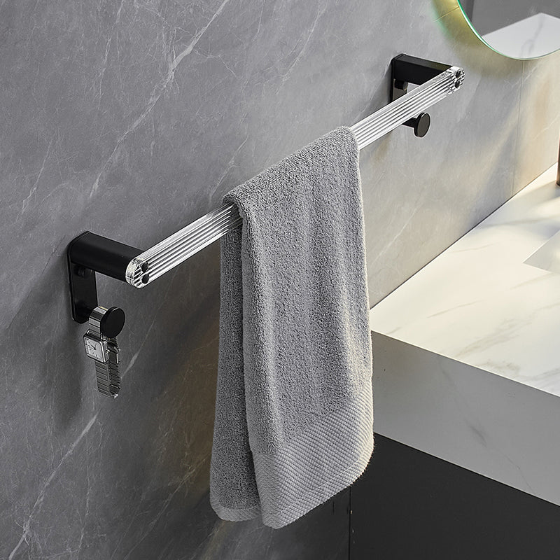 Modern Bathroom Accessory Kit Bath Shelf/Towel Bar & Robe Hooks Included Towel Bar Clearhalo 'Bathroom Hardware Sets' 'Bathroom Hardware' 'Bathroom Remodel & Bathroom Fixtures' 'bathroom_hardware_sets' 'Home Improvement' 'home_improvement' 'home_improvement_bathroom_hardware_sets' 6496111