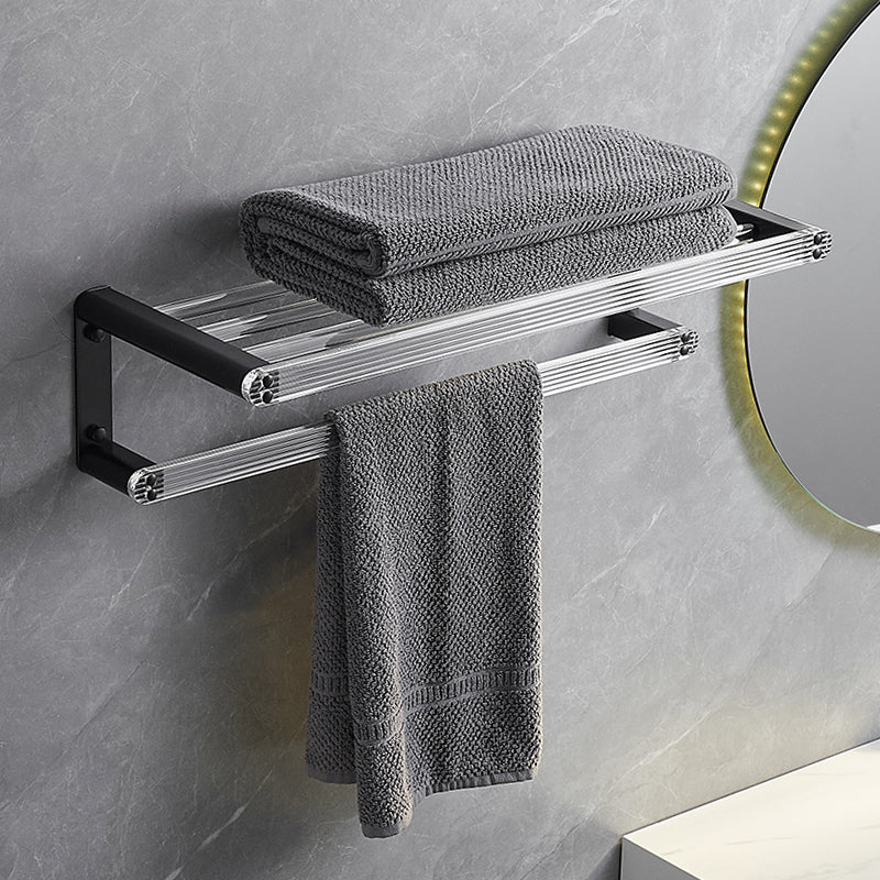 Modern Bathroom Accessory Kit Bath Shelf/Towel Bar & Robe Hooks Included Towel Rack (24"L) Clearhalo 'Bathroom Hardware Sets' 'Bathroom Hardware' 'Bathroom Remodel & Bathroom Fixtures' 'bathroom_hardware_sets' 'Home Improvement' 'home_improvement' 'home_improvement_bathroom_hardware_sets' 6496116