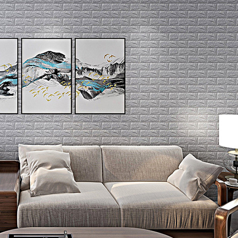 Modern Wall Tile PVC 3D Embossed Waterproof Wall Access Panel Grey 100-Piece Set Clearhalo 'Flooring 'Home Improvement' 'home_improvement' 'home_improvement_wall_paneling' 'Wall Paneling' 'wall_paneling' 'Walls & Ceilings' Walls and Ceiling' 6496520