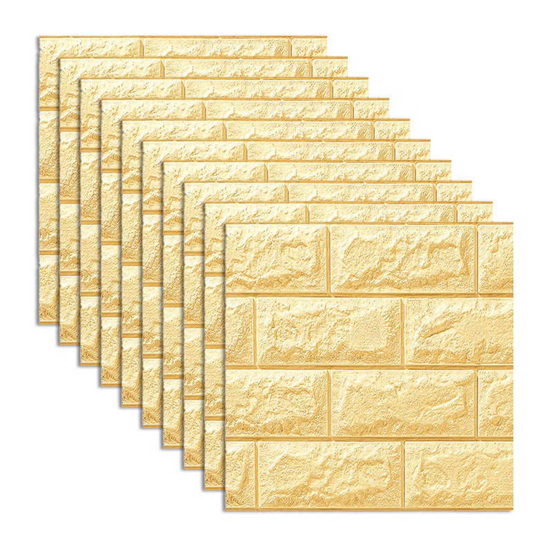 Modern Wall Tile PVC 3D Embossed Waterproof Wall Access Panel Yellow Clearhalo 'Flooring 'Home Improvement' 'home_improvement' 'home_improvement_wall_paneling' 'Wall Paneling' 'wall_paneling' 'Walls & Ceilings' Walls and Ceiling' 6496522