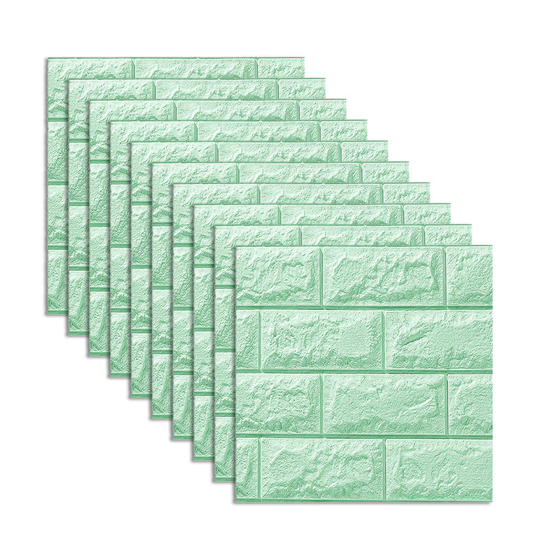Modern Wall Tile PVC 3D Embossed Waterproof Wall Access Panel Green Clearhalo 'Flooring 'Home Improvement' 'home_improvement' 'home_improvement_wall_paneling' 'Wall Paneling' 'wall_paneling' 'Walls & Ceilings' Walls and Ceiling' 6496525