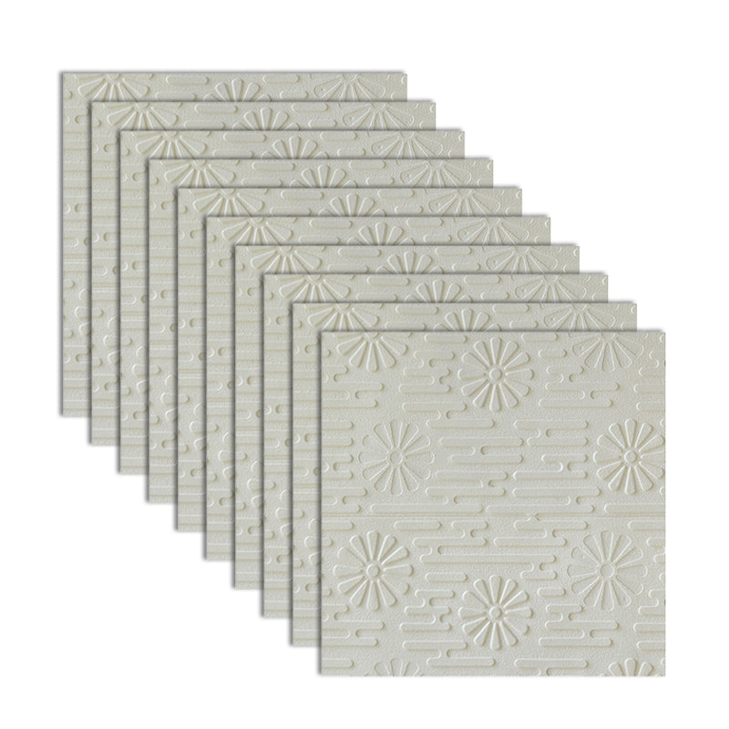 Modern Wall Paneling 3D Embossed PVC Self-Adhesive Waterproof Wall Access Panel Cream Clearhalo 'Flooring 'Home Improvement' 'home_improvement' 'home_improvement_wall_paneling' 'Wall Paneling' 'wall_paneling' 'Walls & Ceilings' Walls and Ceiling' 6496543