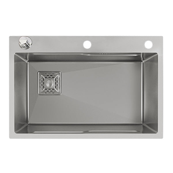 Classic Style Kitchen Sink Stainless Steel Drop-In Kitchen Sink with Drain Strainer Kit Clearhalo 'Home Improvement' 'home_improvement' 'home_improvement_kitchen_sinks' 'Kitchen Remodel & Kitchen Fixtures' 'Kitchen Sinks & Faucet Components' 'Kitchen Sinks' 'kitchen_sinks' 6496694