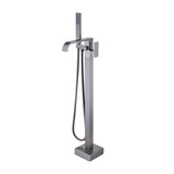 Floor Mounted Metal Freestanding Tub Filler Swivel Freestanding Faucet Clearhalo 'Bathroom Remodel & Bathroom Fixtures' 'Bathtub Faucets' 'bathtub_faucets' 'Home Improvement' 'home_improvement' 'home_improvement_bathtub_faucets' 6497263