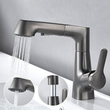 Modern Copper Vessel Faucet Lever Handles Retractable Low Arc Vessel Faucet Clearhalo 'Bathroom Remodel & Bathroom Fixtures' 'Bathroom Sink Faucets' 'Bathroom Sinks & Faucet Components' 'bathroom_sink_faucets' 'Home Improvement' 'home_improvement' 'home_improvement_bathroom_sink_faucets' 6497426