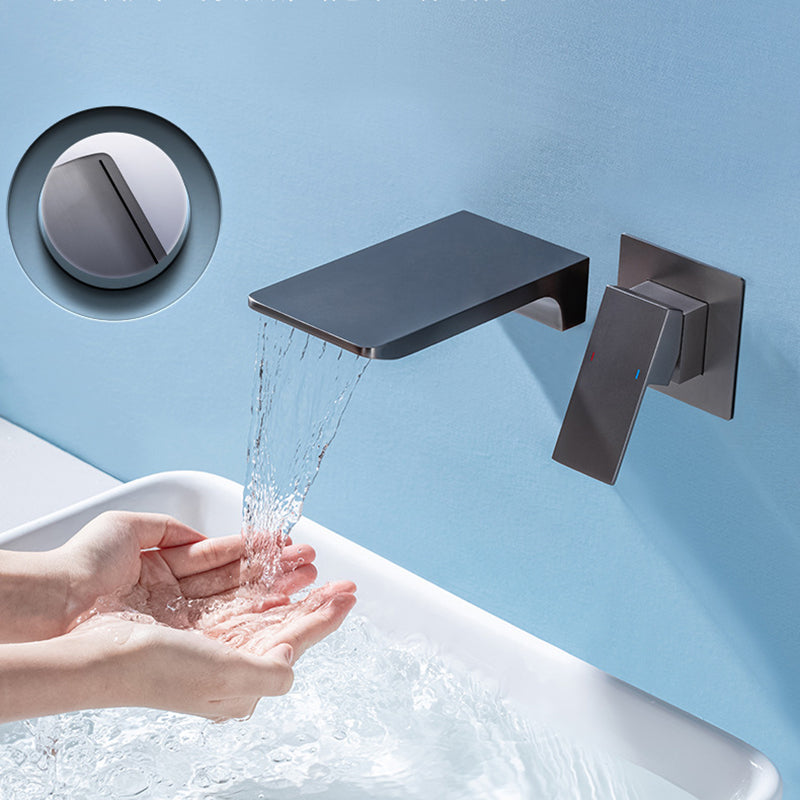 Wall Mounted Faucets Contemporary Single Handle Faucet for Bathroom Clearhalo 'Bathroom Remodel & Bathroom Fixtures' 'Bathroom Sink Faucets' 'Bathroom Sinks & Faucet Components' 'bathroom_sink_faucets' 'Home Improvement' 'home_improvement' 'home_improvement_bathroom_sink_faucets' 6497497