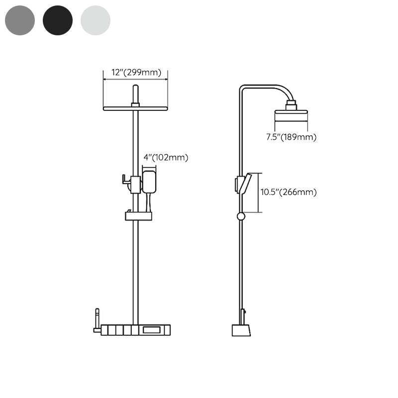 Modern Style Shower System Spot Resist Wall Mounted Rain Shower System Clearhalo 'Bathroom Remodel & Bathroom Fixtures' 'Home Improvement' 'home_improvement' 'home_improvement_shower_faucets' 'Shower Faucets & Systems' 'shower_faucets' 'Showers & Bathtubs Plumbing' 'Showers & Bathtubs' 6497635