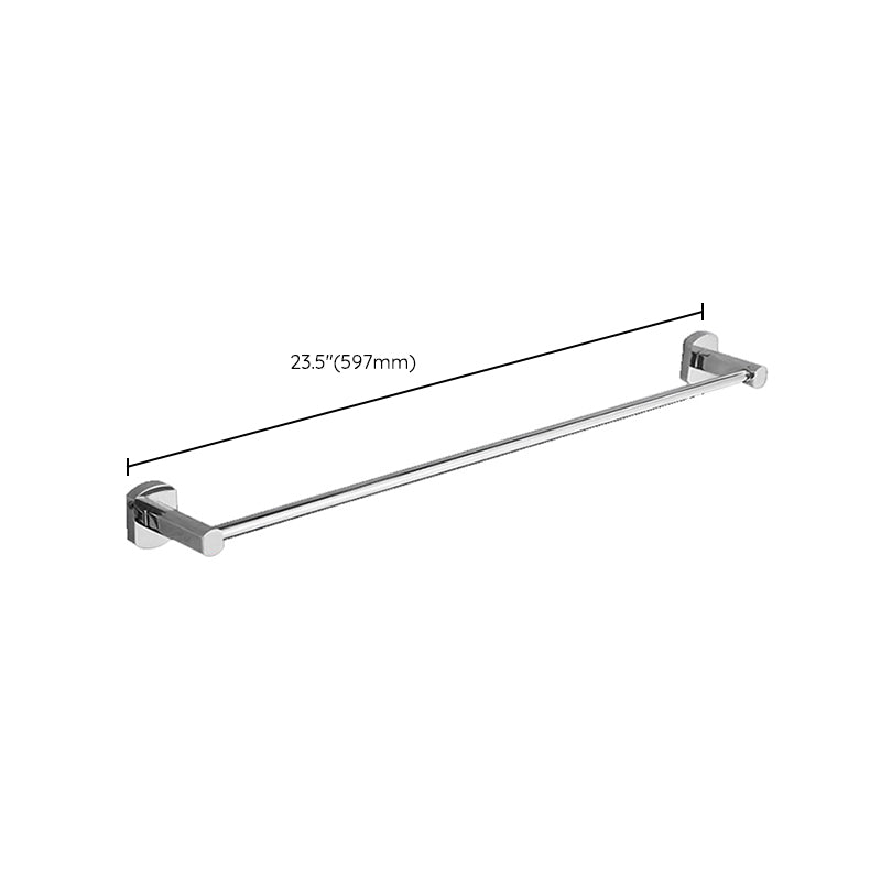 Polished Chrome Modern Bathroom Accessory Set Silver Towel Bar/Bath Shelf Clearhalo 'Bathroom Hardware Sets' 'Bathroom Hardware' 'Bathroom Remodel & Bathroom Fixtures' 'bathroom_hardware_sets' 'Home Improvement' 'home_improvement' 'home_improvement_bathroom_hardware_sets' 6498440