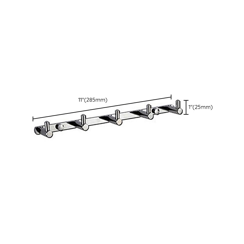 Polished Chrome Modern Bathroom Accessory Set Silver Towel Bar/Bath Shelf Clearhalo 'Bathroom Hardware Sets' 'Bathroom Hardware' 'Bathroom Remodel & Bathroom Fixtures' 'bathroom_hardware_sets' 'Home Improvement' 'home_improvement' 'home_improvement_bathroom_hardware_sets' 6498441